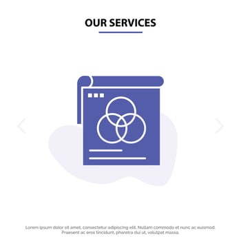 Our Services Brusher Poster Wallpaper Fly Solid Glyph Icon Web card Template vector