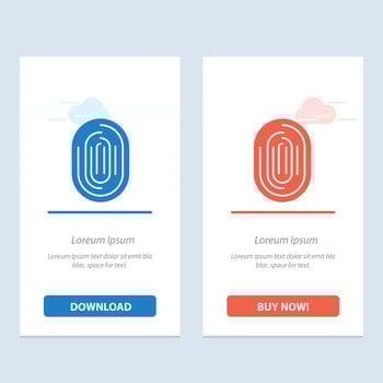 Fingerprint Identity Recognition Scan Scanner Scanning  Blue and Red Download and Buy Now web Widget vector
