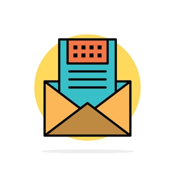Email Communication Emails Envelope Letter Mail Message Abstract Circle Background Flat color Icon vector