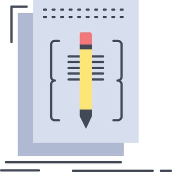 Code edit editor language program Flat Color Icon Vector