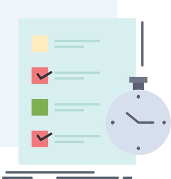 todo task list check time Flat Color Icon Vector
