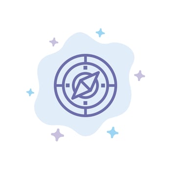 Navigation Navigator Compass Location Blue Icon on Abstract Cloud Background vector