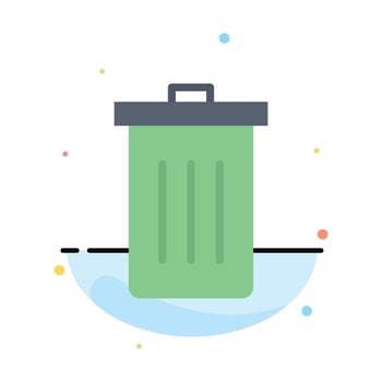 Basket Been Delete Garbage Trash Abstract Flat Color Icon Template vector