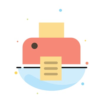 Printer Printing Print Abstract Flat Color Icon Template vector