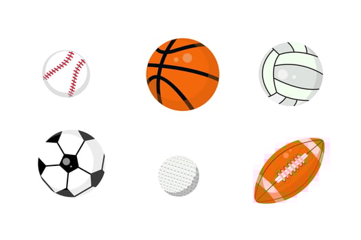 set sports ball on a white background. Vector illustration.