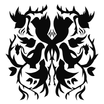 Aesthetic tattoos with pictures of beautiful bird vector