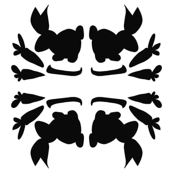 Aesthetic tattoo with rabbit and carrot image vector