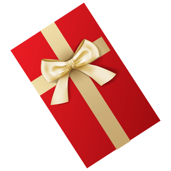 Red gift box and gold ribbon. Chirstmas and happy new year decor. png