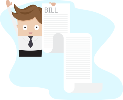 businessman holding receipt bil png
