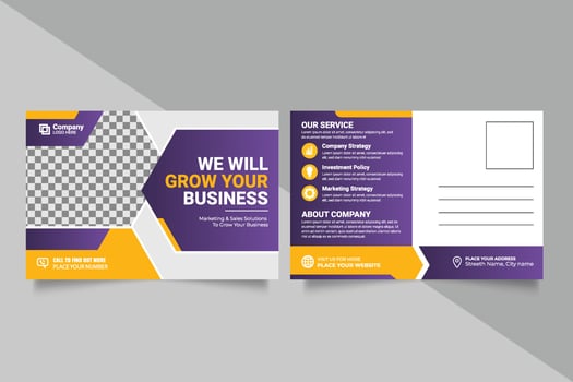 Corporate postcard design template. amazing and modern postcard design. Postcard design template. Postcard real estate, business postcard, postcard vector