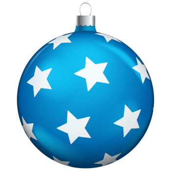Blue christmas balls decoration isolated on white background. png