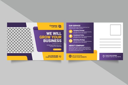 Corporate postcard design template. amazing and modern postcard design. Postcard design template. Postcard real estate, business postcard, postcard vector
