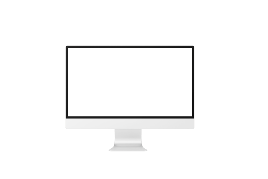 Desktop monitor screen with website presentation transparent mockup isolated png