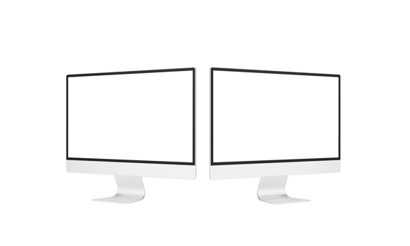 Desktop monitor screen with website presentation transparent mockup isolated png