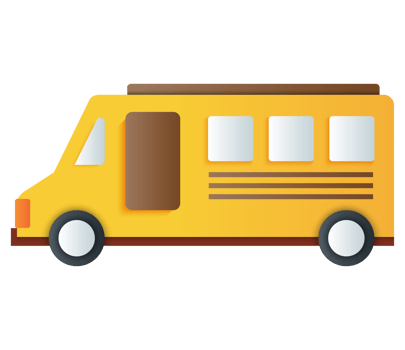 school bus icon symbol. Back to school object set in paper art item. png