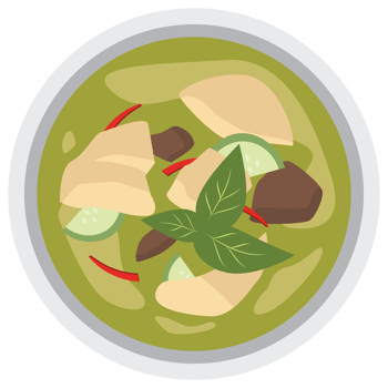 Chicken green curry thai food. png
