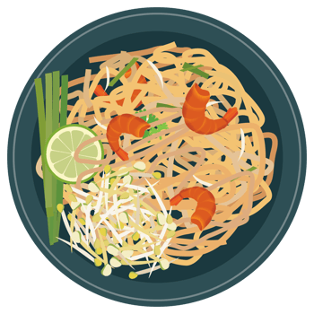 Pad thai. Thai food. png