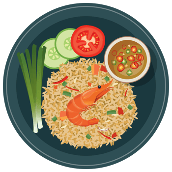 Fried rice with shrimp thai food. png