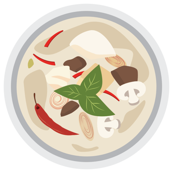 Chicken coconut soup thai food. png