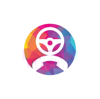 Drive call vector logo design. Steering wheel and phone symbol or icon.