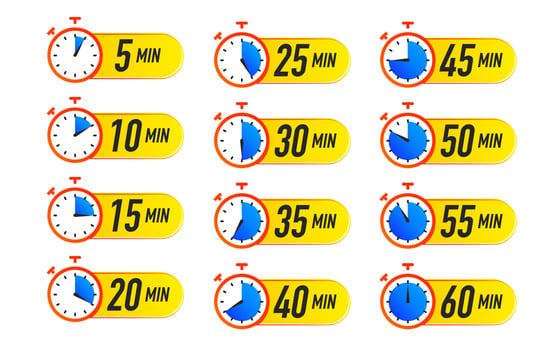 Timer icon vector set colorful style