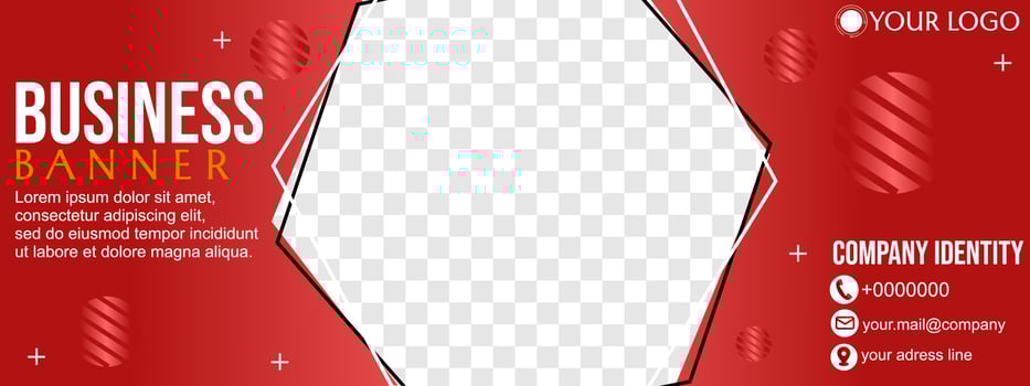 Business horizontal banner design.Modern banner design with red background color. Use for banner, cover, and header. vector