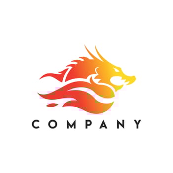 Dragon Fire Logo, dragon head tattoo vector