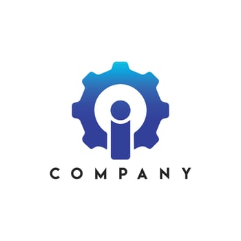 Industrial I Letter Gear Logo, i Gear Icon Logo vector