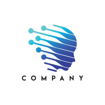 Human Virtual Stripes Logo, artificial intelligence vector