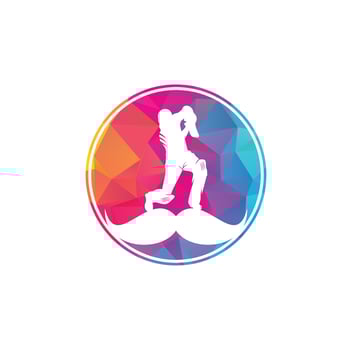 Strong cricket vector logo design. Moustache and cricket player vector icon design.