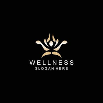 Wellness logo icon design template flat vector