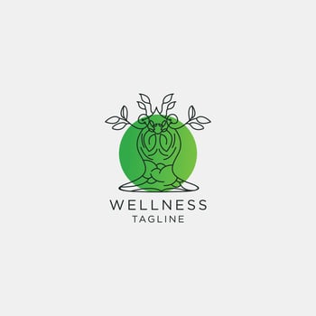 Wellness logo icon design template flat vector