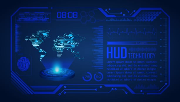 Modern Holographic HUD Technology Screen Background vector