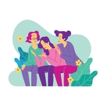 A Woman Having Support by Her Friends vector