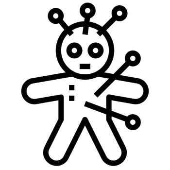 voodoo doll holy spell magical halloween clip art icon vector