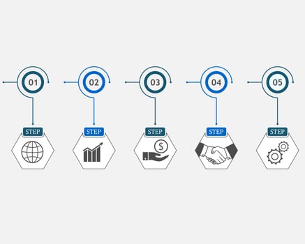 different business icons numbers and text on white background vector