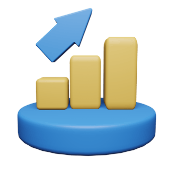 Yellow 3D Icon Chart, perfect to use as an additional element in your design use png