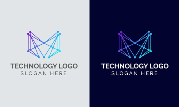 Letter m logo template for Technology company, M letter design template, line art m logo vector