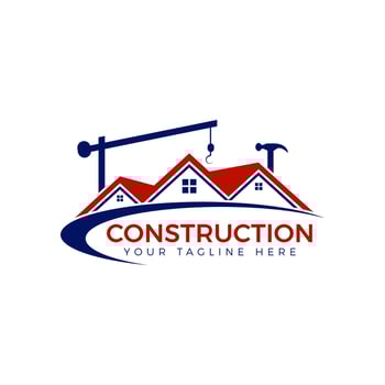Construction logo design, Real estate company logo, Modern home vector logo art design template