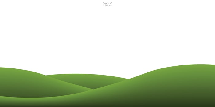 Green grass hill background isolated on white. Outdoor abstract background for natural template design. Vector. vector