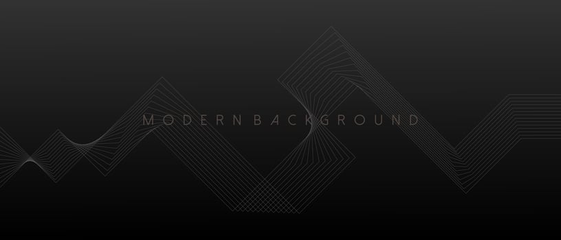 Grey background with abstract geometric and wavy lines. Vector Illustration