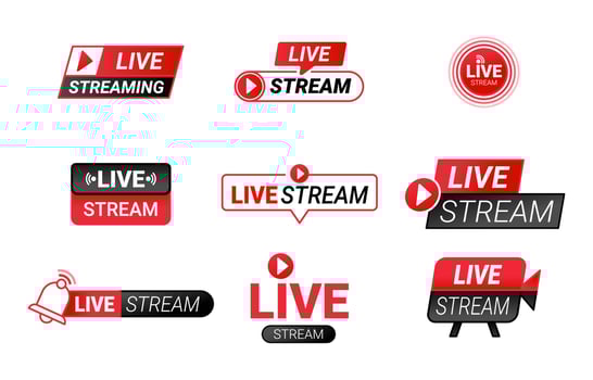 Live Stream YouTube Icon vector