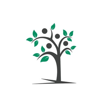 Human Tree Logo Design. Healthy People Tree Logo. vector