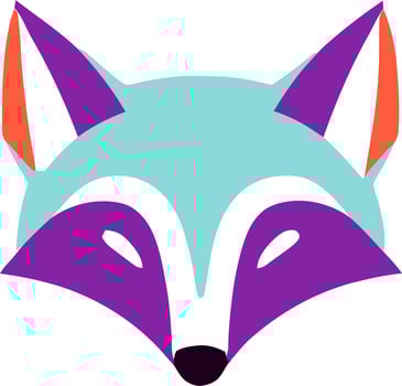 Colorful Animal Fox Head Illustration vector