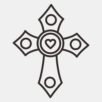 Icon cross. Day of the dead celebration elements. Icons in line style. Good for prints, posters, logo, party decoration, greeting card, etc. vector