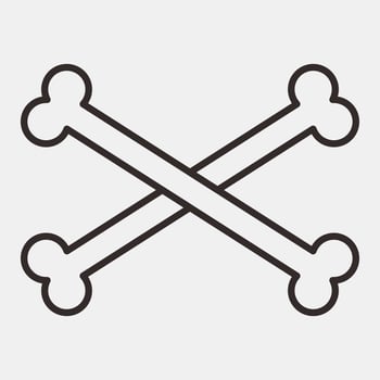 Icon crossbones. Day of the dead celebration elements. Icons in line style. Good for prints, posters, logo, party decoration, greeting card, etc. vector