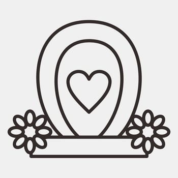 Icon tombstone. Day of the dead celebration elements. Icons in line style. Good for prints, posters, logo, party decoration, greeting card, etc. vector