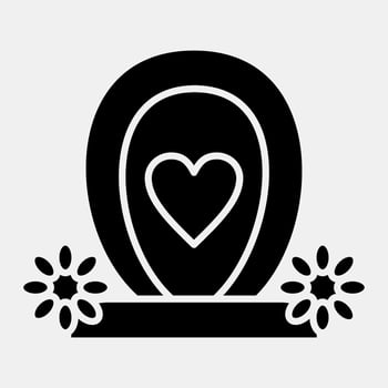 Icon tombstone. Day of the dead celebration elements. Icons in glyph style. Good for prints, posters, logo, party decoration, greeting card, etc. vector