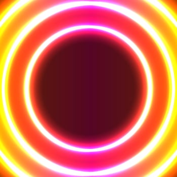 orange colored neon circles on dark background vector