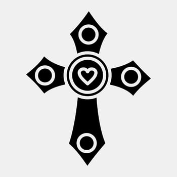 Icon cross. Day of the dead celebration elements. Icons in glyph style. Good for prints, posters, logo, party decoration, greeting card, etc. vector